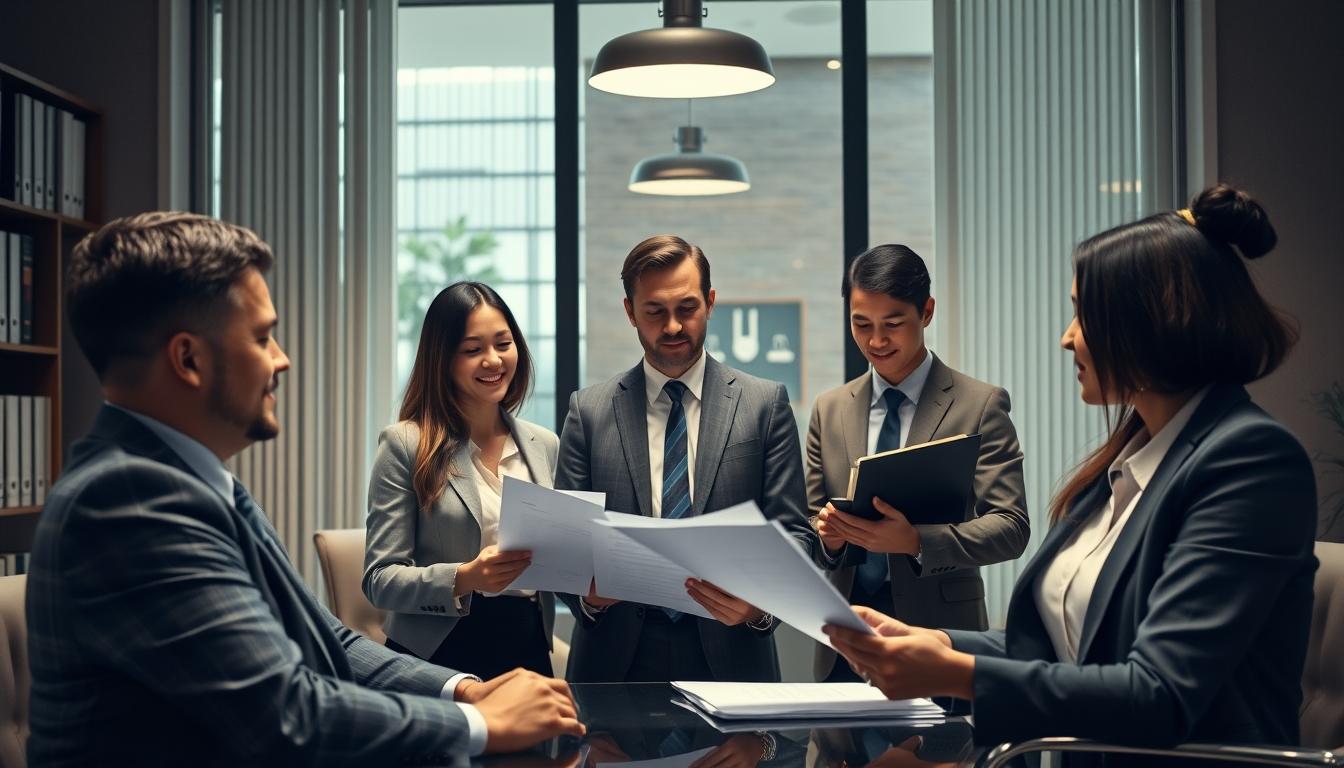 Family reviewing legal documents